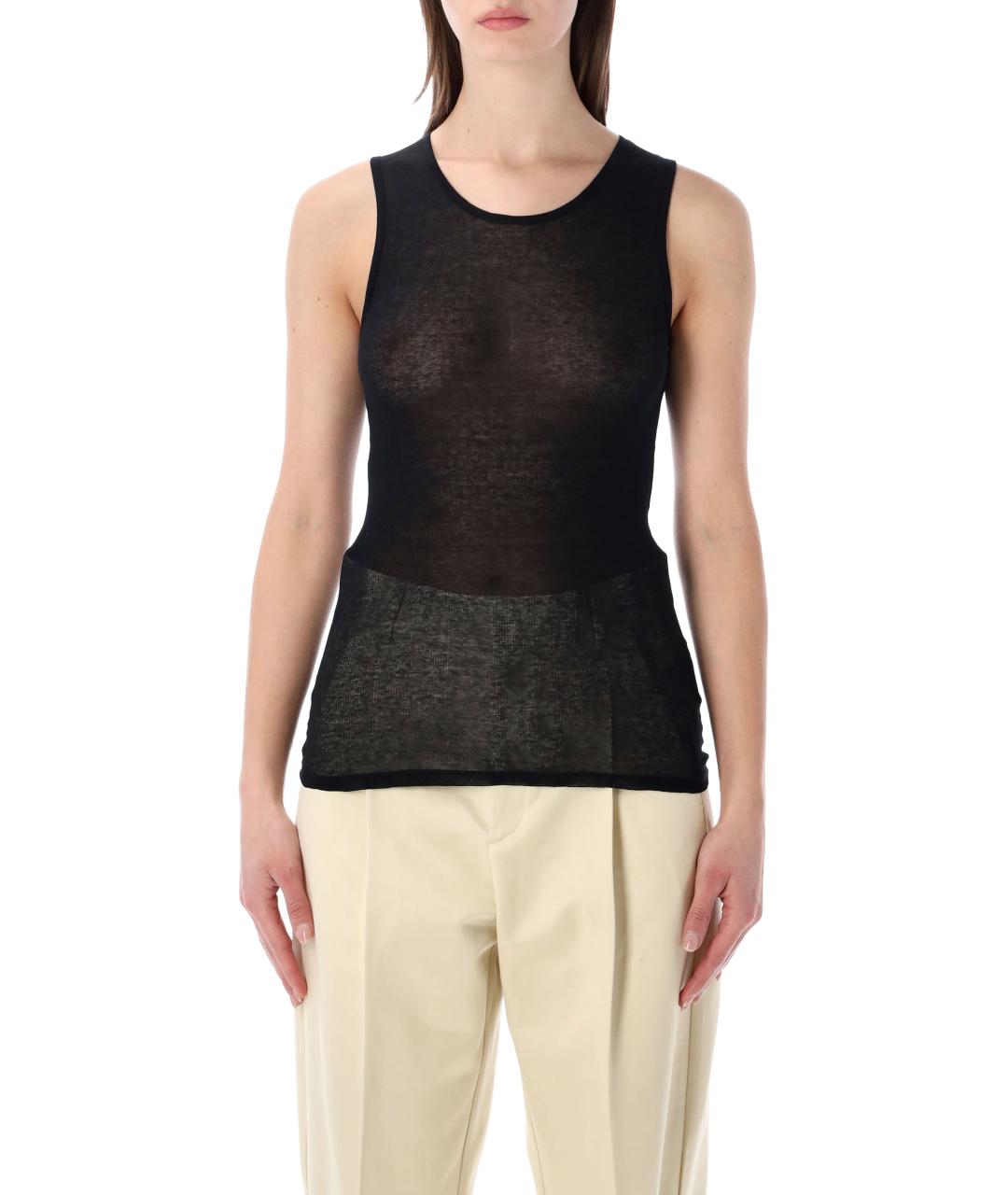 SOEUR Черная хлопковая майка, фото 4