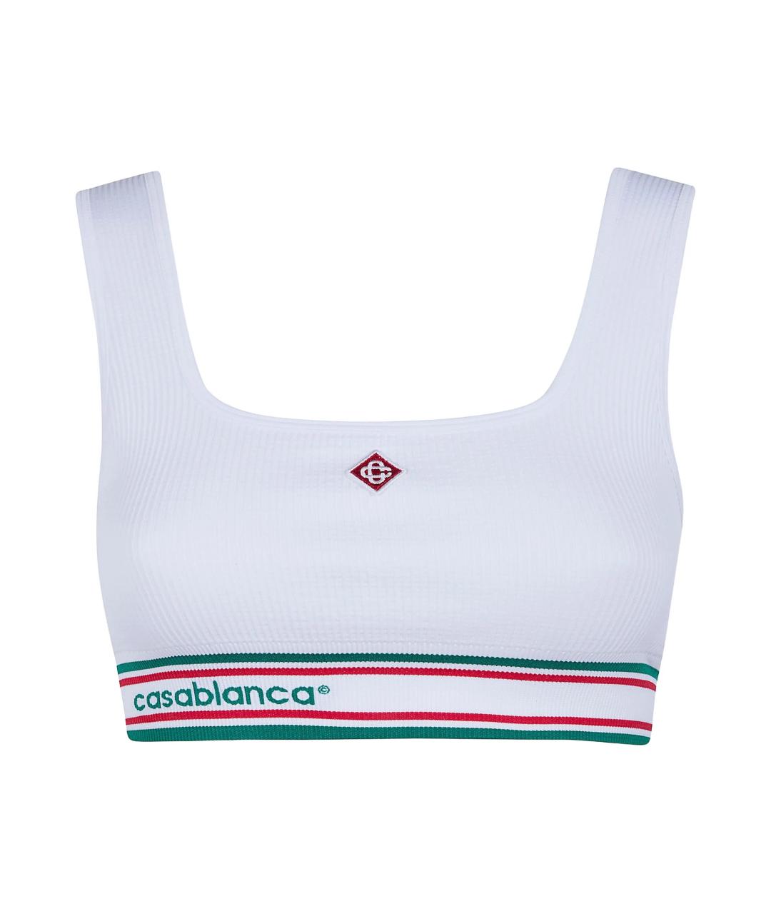 CASABLANCA Белая полиамидовая майка, фото 1