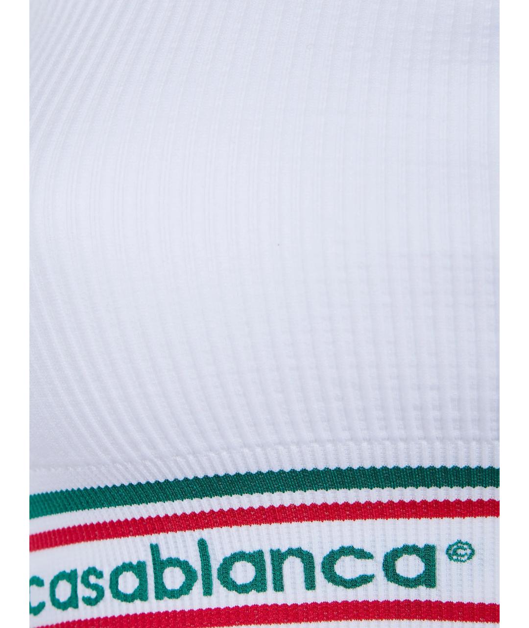 CASABLANCA Белая полиамидовая майка, фото 3