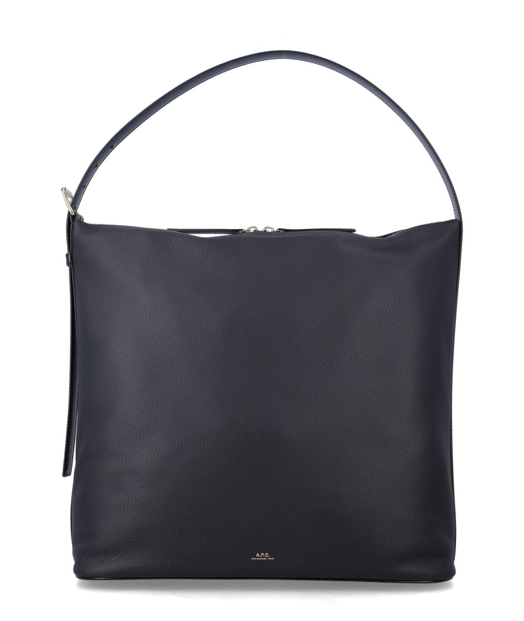 A.P.C. Черная кожаная сумка с короткими ручками, фото 1