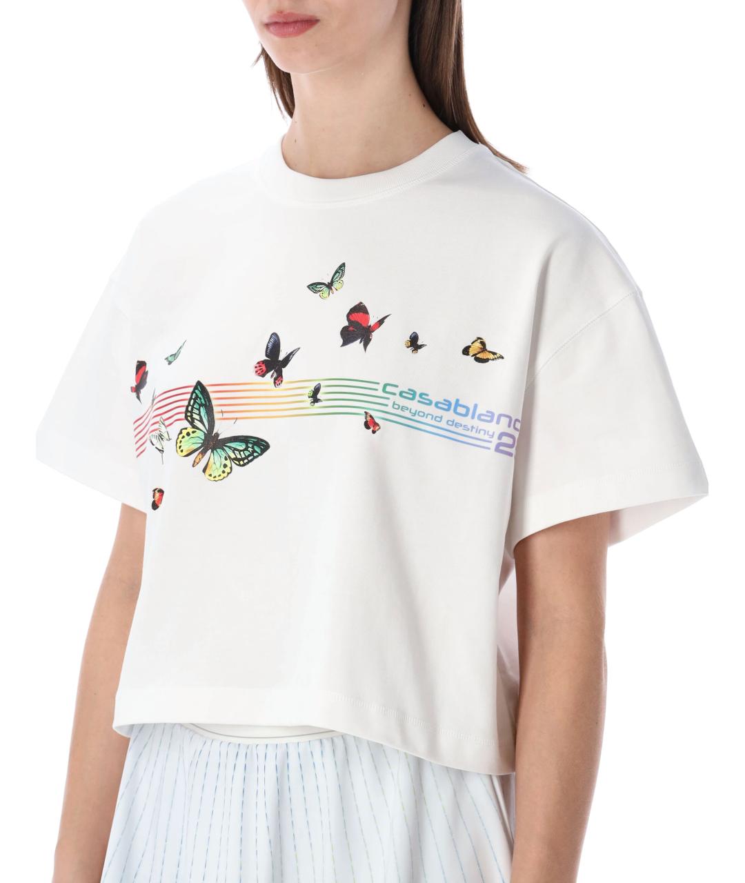 CASABLANCA Белая хлопковая футболка, фото 3