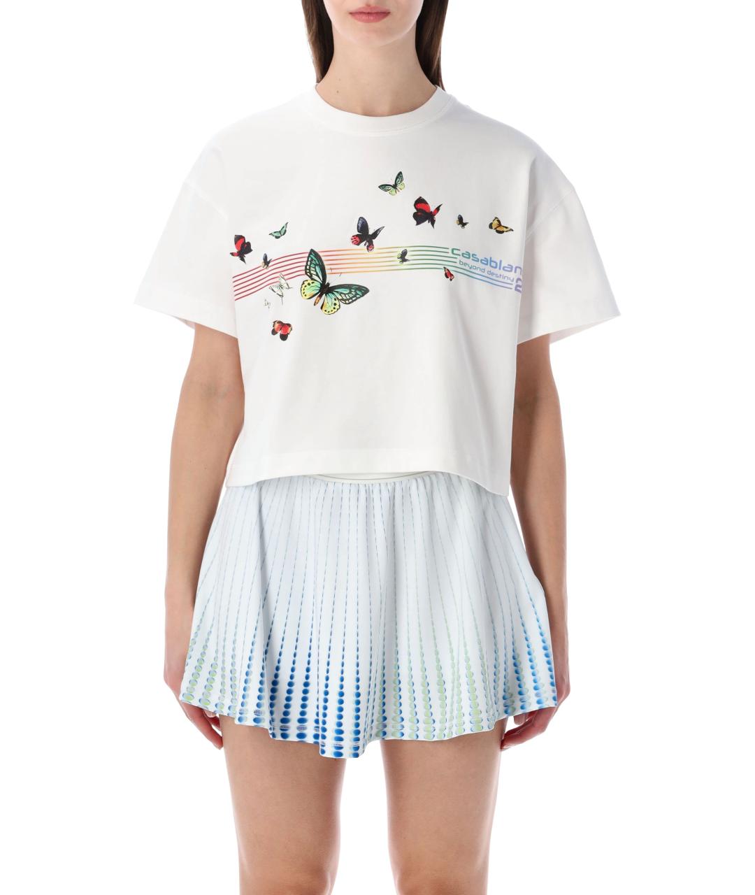 CASABLANCA Белая хлопковая футболка, фото 1