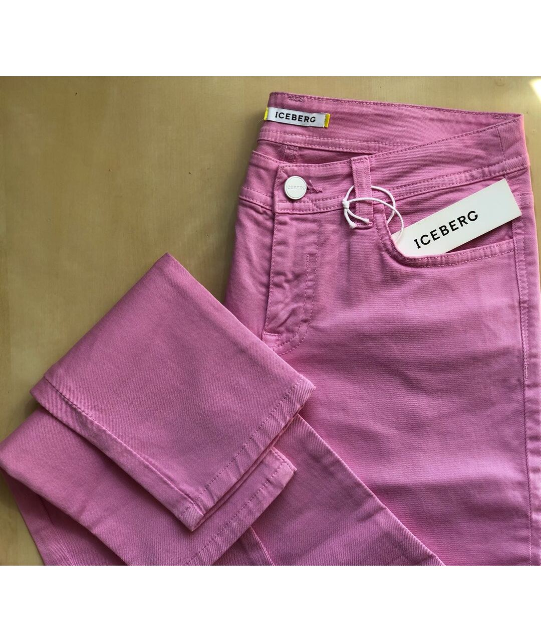 ICEBERG Розовые прямые джинсы, фото 3
