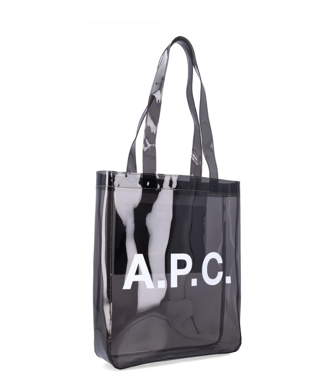 A.P.C. Антрацитовая сумка тоут из искусственной кожи, фото 2