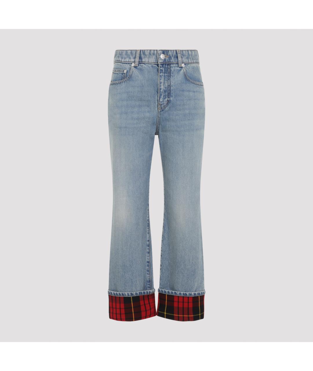 ALEXANDER MCQUEEN Синие хлопковые прямые джинсы, фото 2