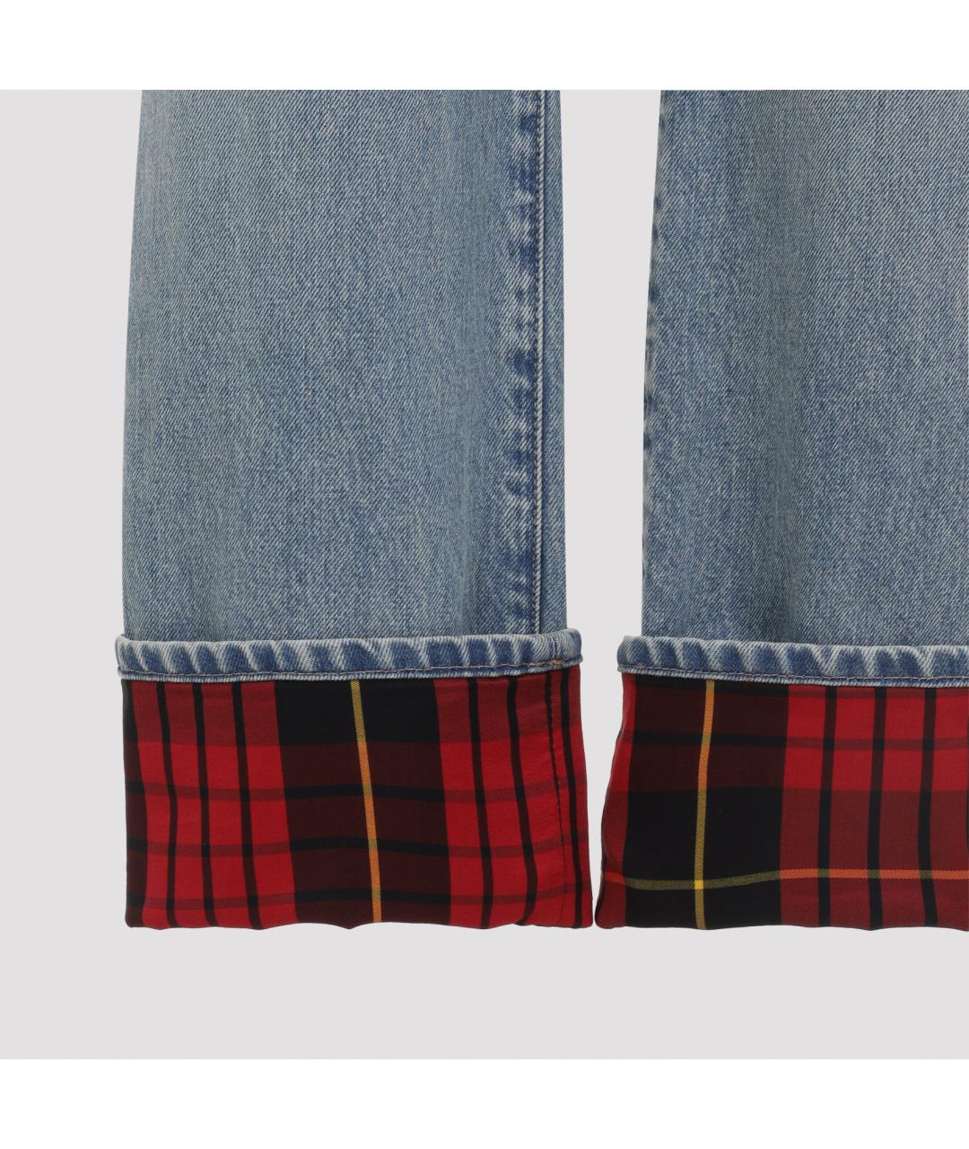 ALEXANDER MCQUEEN Синие хлопковые прямые джинсы, фото 4