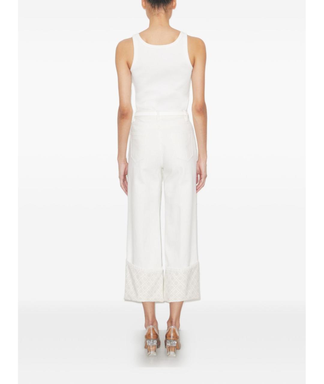 TORY BURCH Белые хлопковые прямые джинсы, фото 4