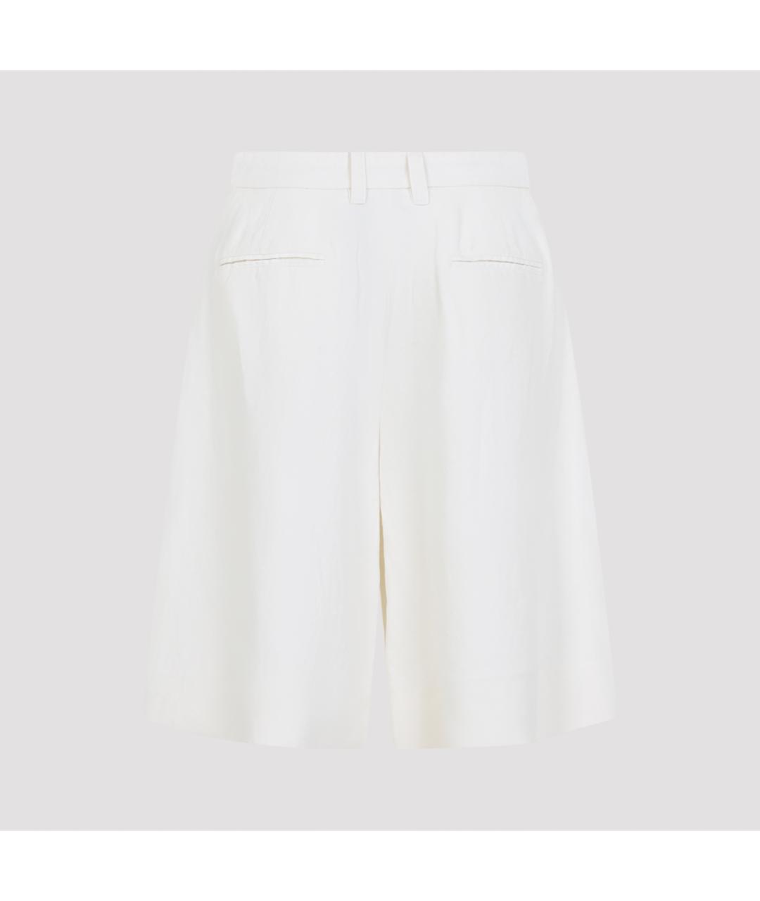 'S MAX MARA Белые хлопковые шорты, фото 3