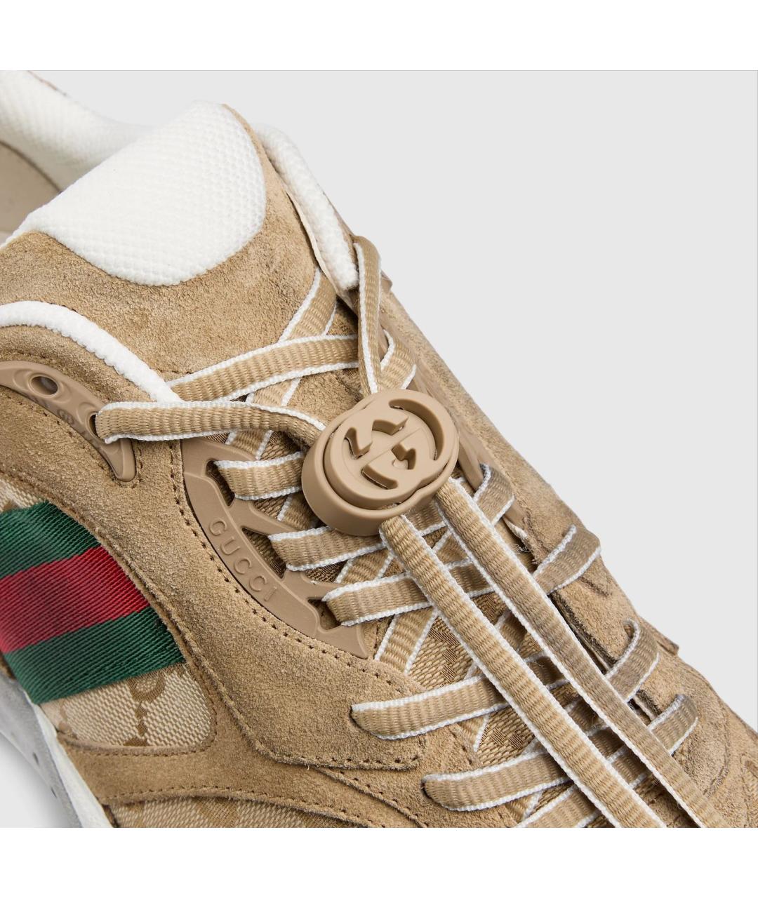 GUCCI Коричневые кожаные низкие кроссовки / кеды, фото 3