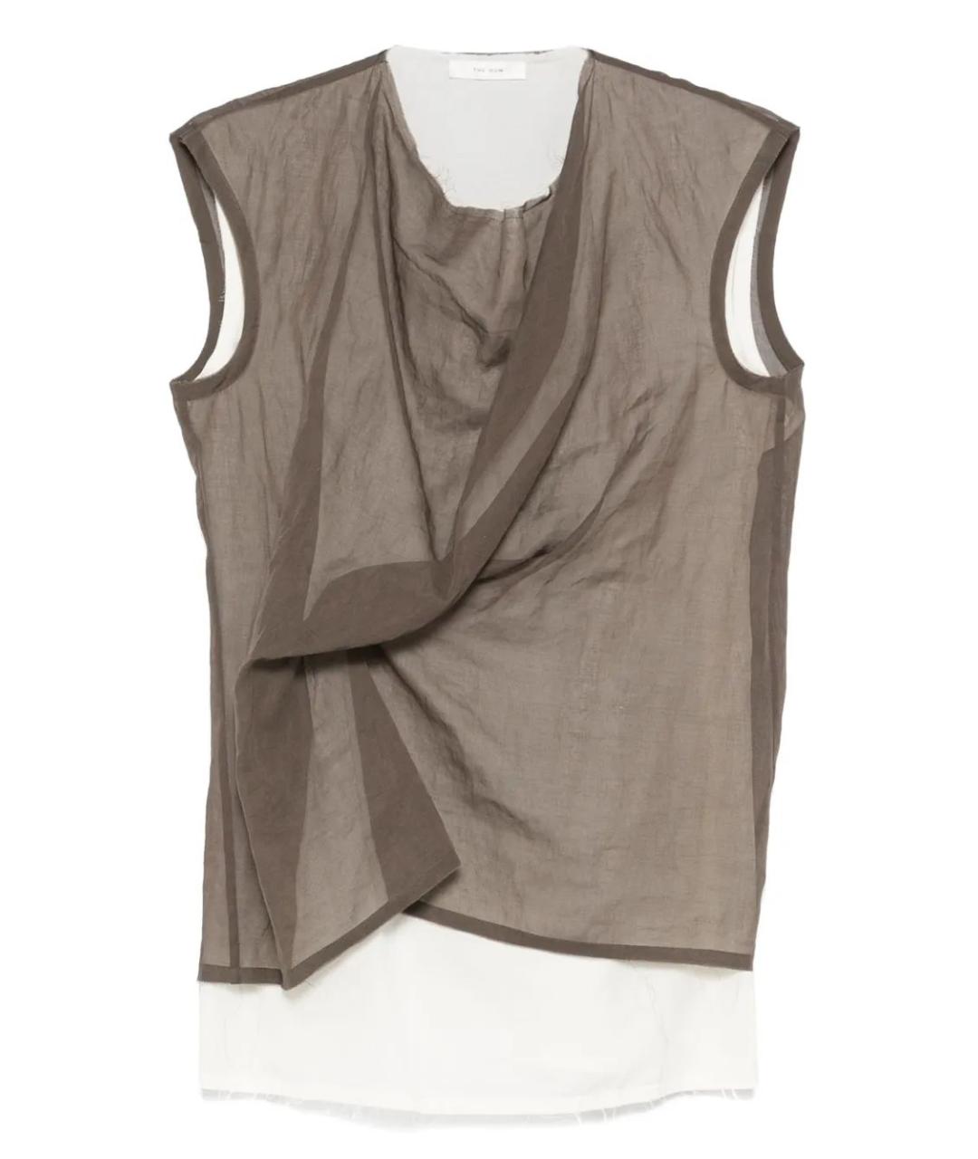 THE ROW Коричневая хлопковая майка, фото 1
