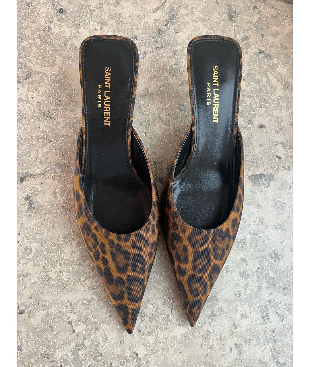 SAINT LAURENT Кожаные мюли, фото 3