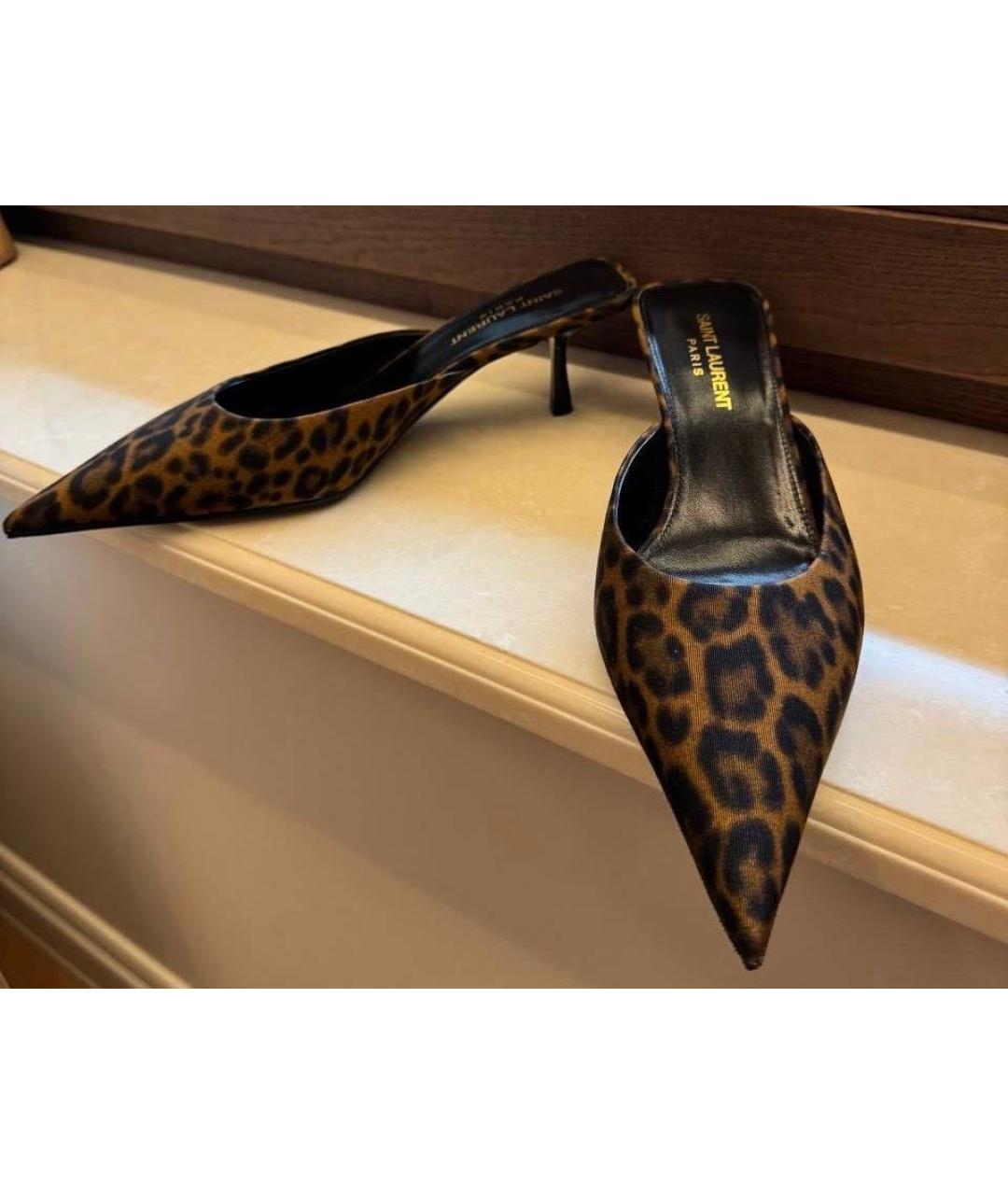 SAINT LAURENT Кожаные мюли, фото 7