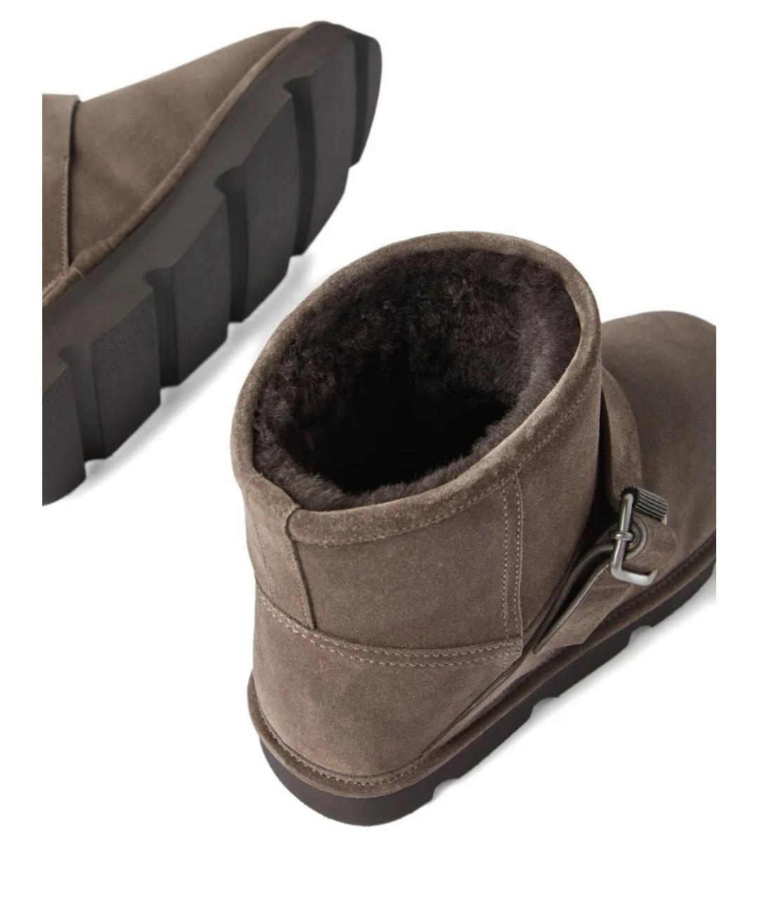 BRUNELLO CUCINELLI Коричневые замшевые ботинки, фото 5