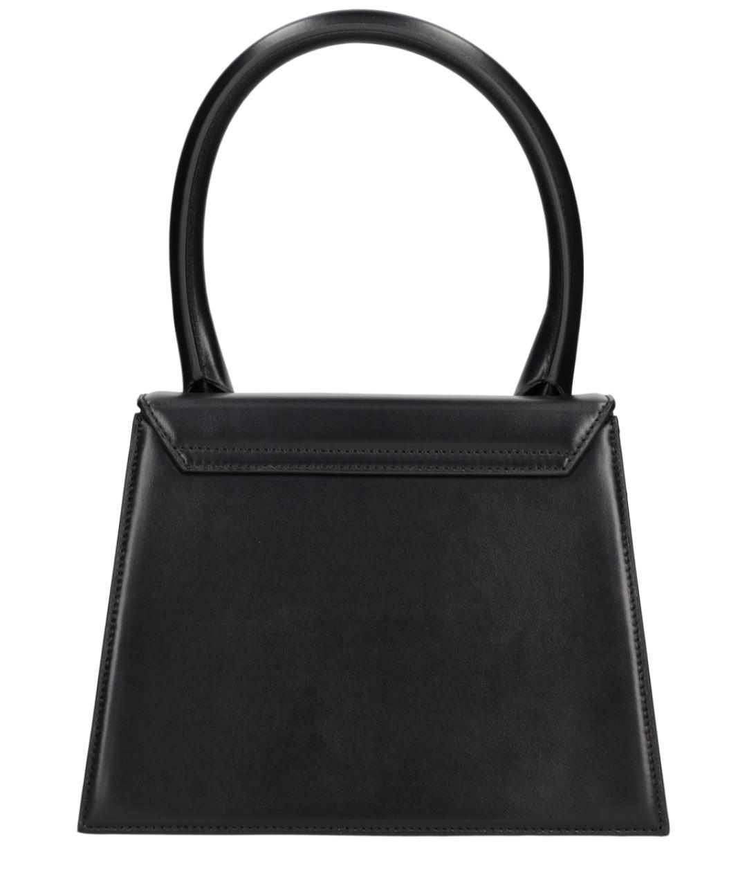 JACQUEMUS Черная кожаная сумка с короткими ручками, фото 3