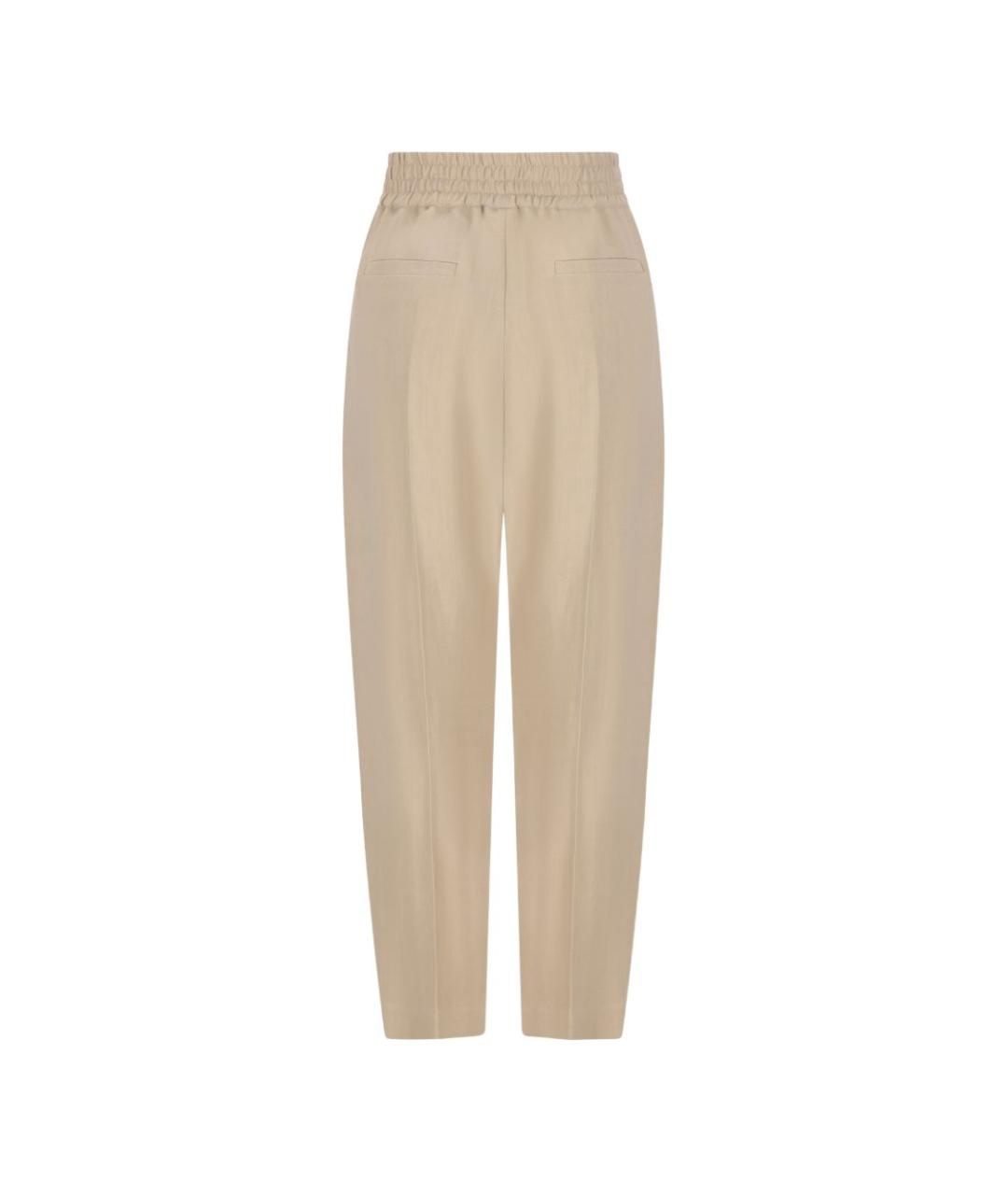 BRUNELLO CUCINELLI Бежевые прямые брюки, фото 3