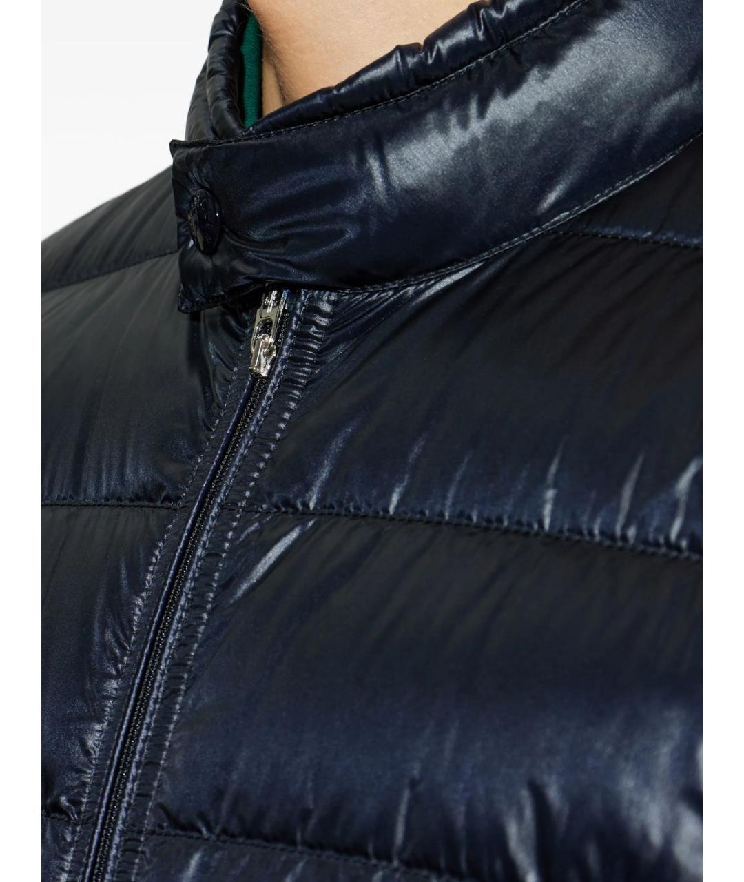 MONCLER Темно-синий полиамидовый пуховик, фото 3