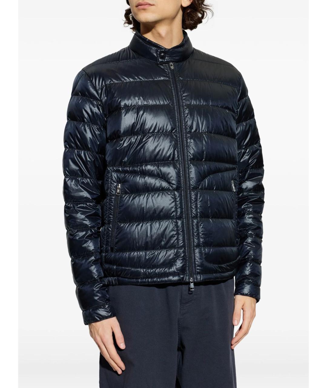 MONCLER Темно-синий полиамидовый пуховик, фото 2