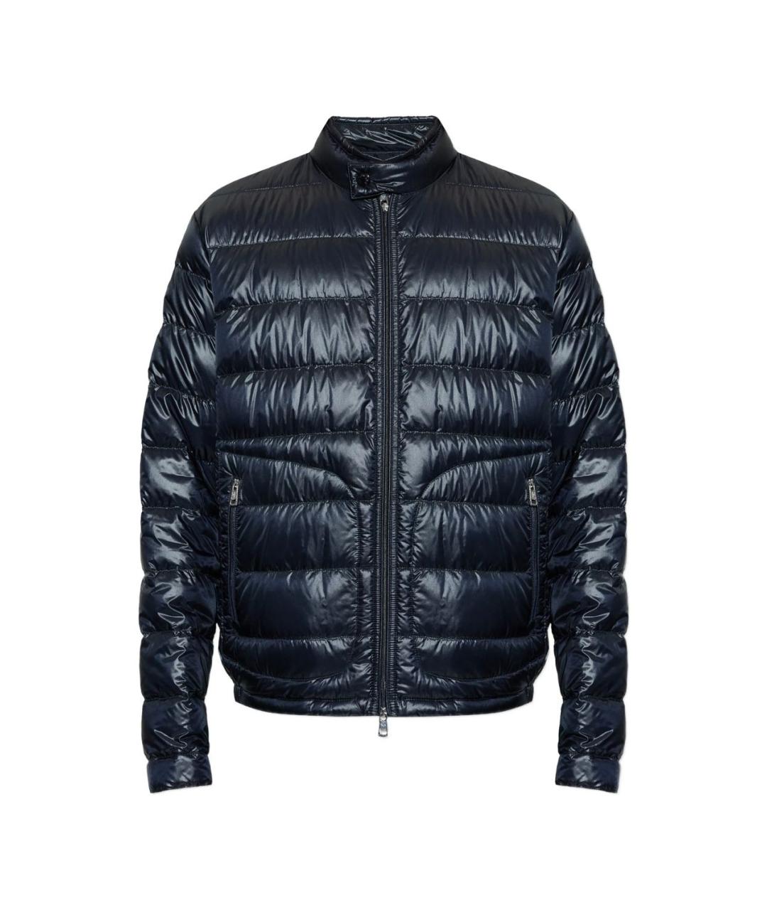MONCLER Темно-синий полиамидовый пуховик, фото 1