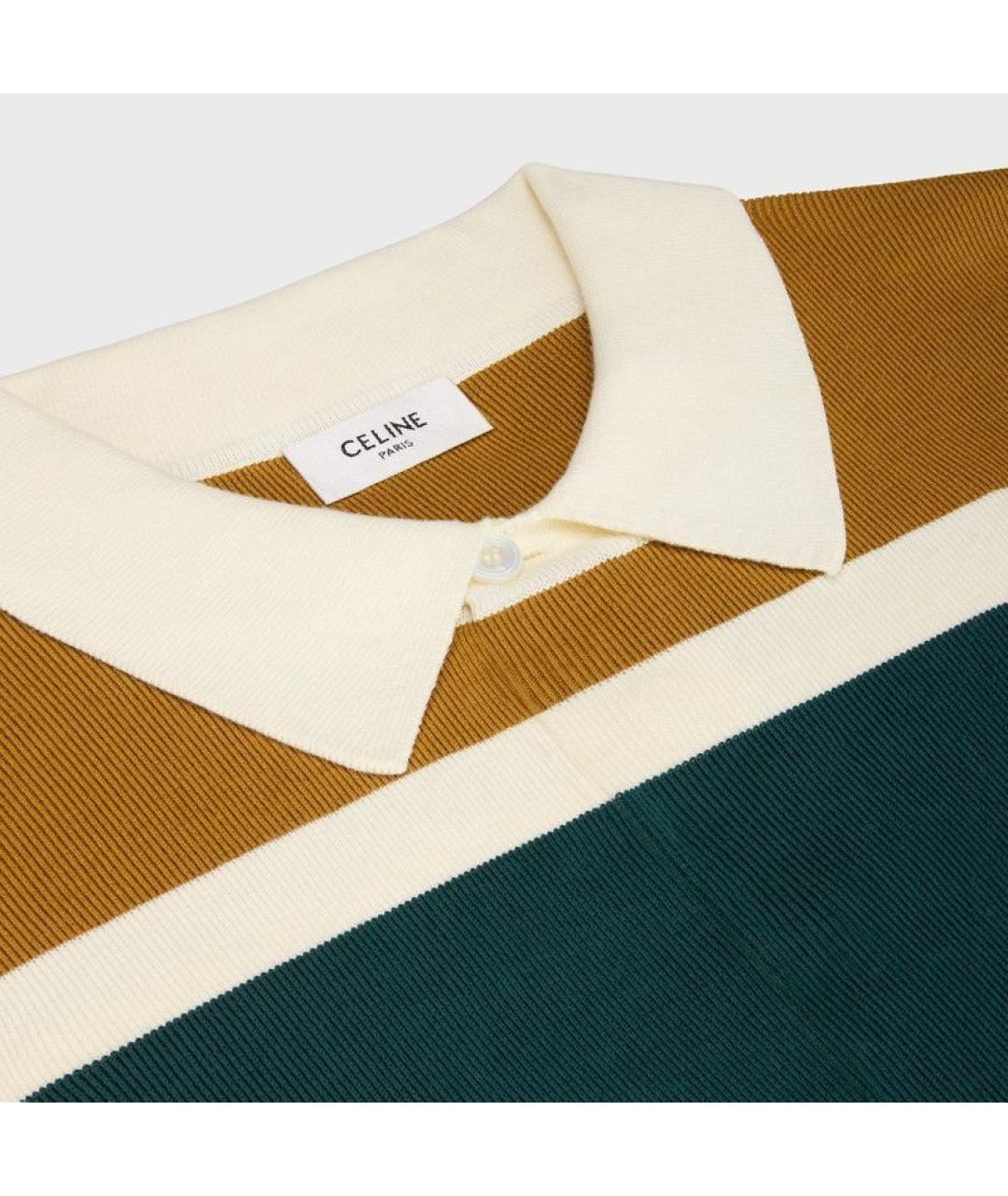 CELINE Мульти хлопковое поло с длинным рукавом, фото 3