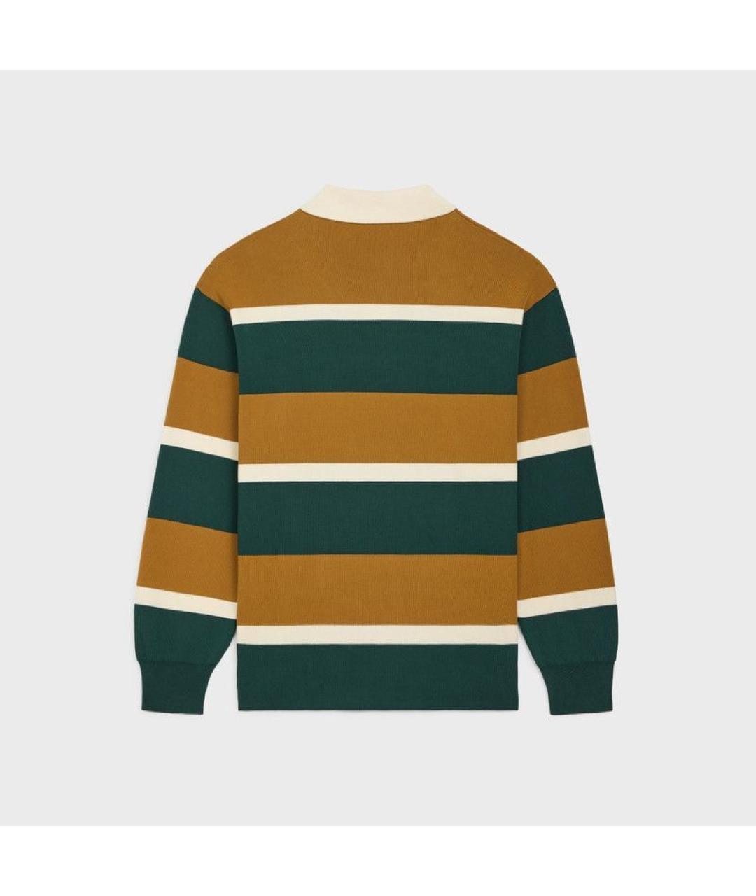 CELINE Мульти хлопковое поло с длинным рукавом, фото 2