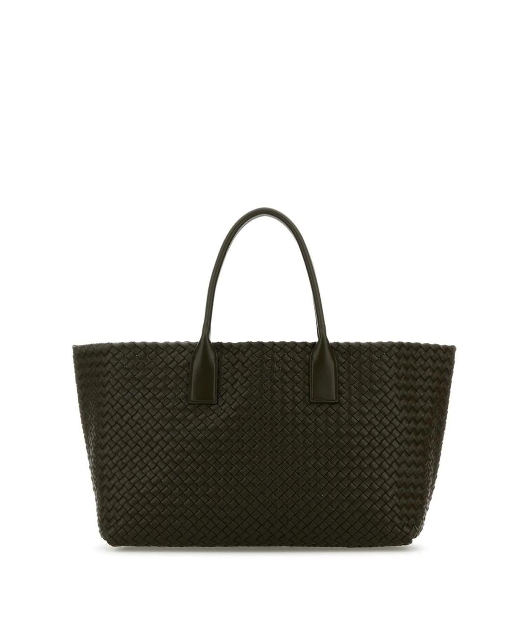 BOTTEGA VENETA Зеленая кожаная сумка тоут, фото 2