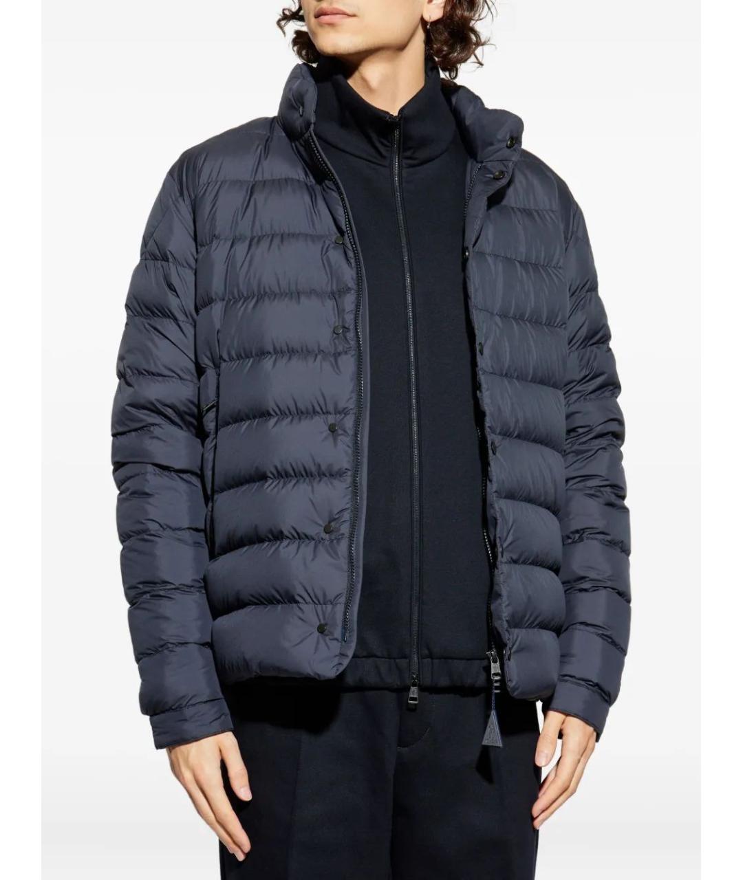 MONCLER Синяя полиэстеровая куртка, фото 3