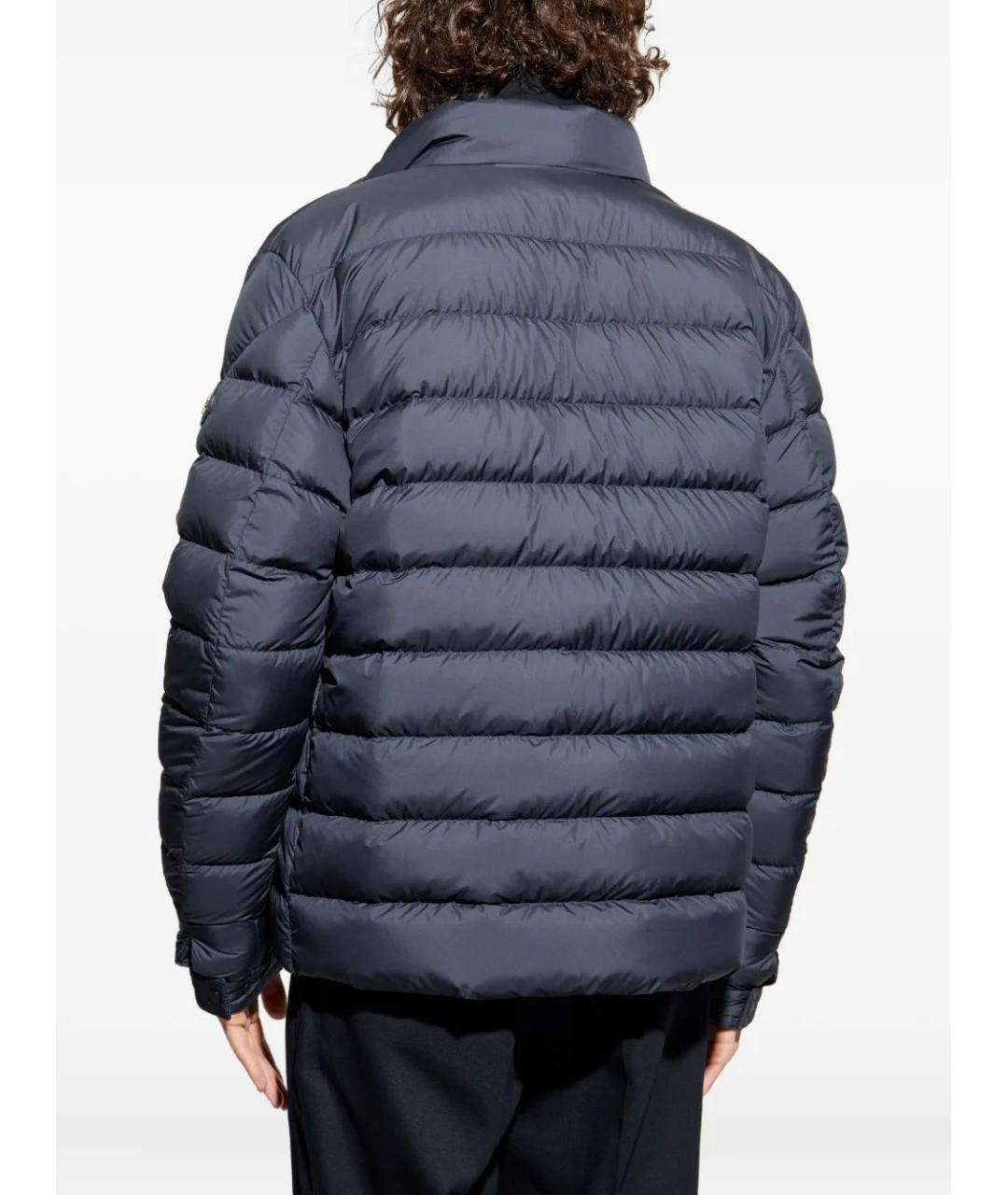 MONCLER Синяя полиэстеровая куртка, фото 4