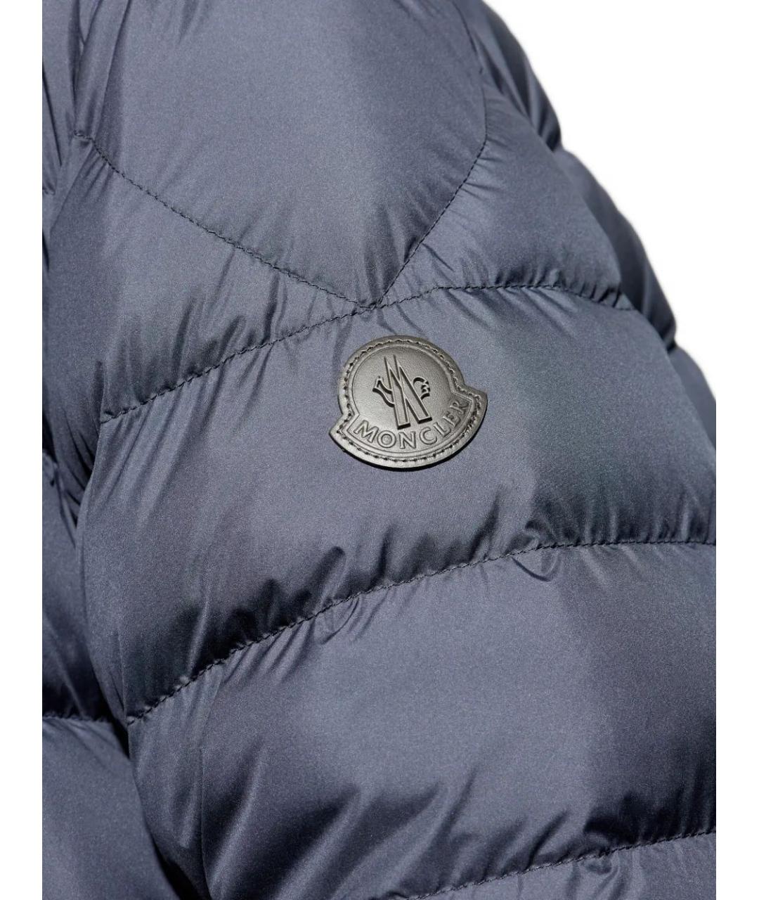 MONCLER Синяя полиэстеровая куртка, фото 5