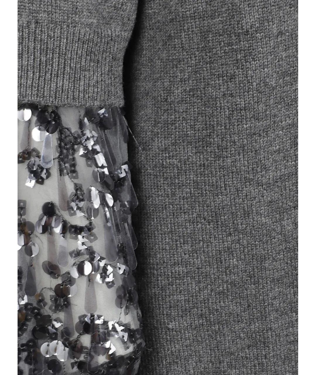 BRUNELLO CUCINELLI Серое кашемировое повседневное платье, фото 3