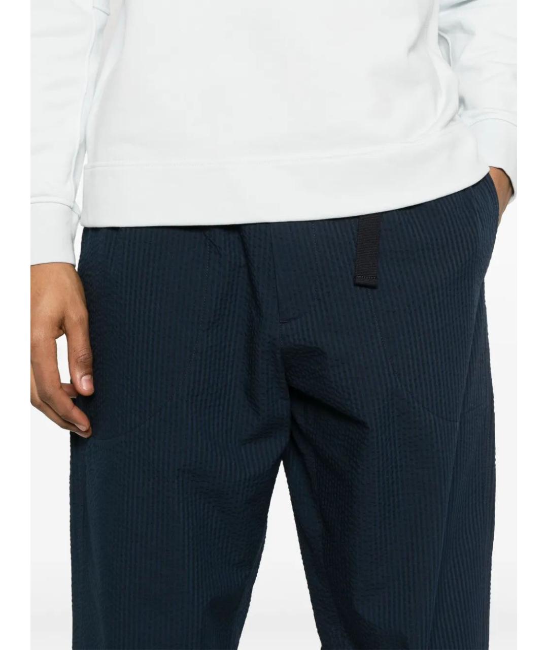 MONCLER Синие хлопковые повседневные брюки, фото 5