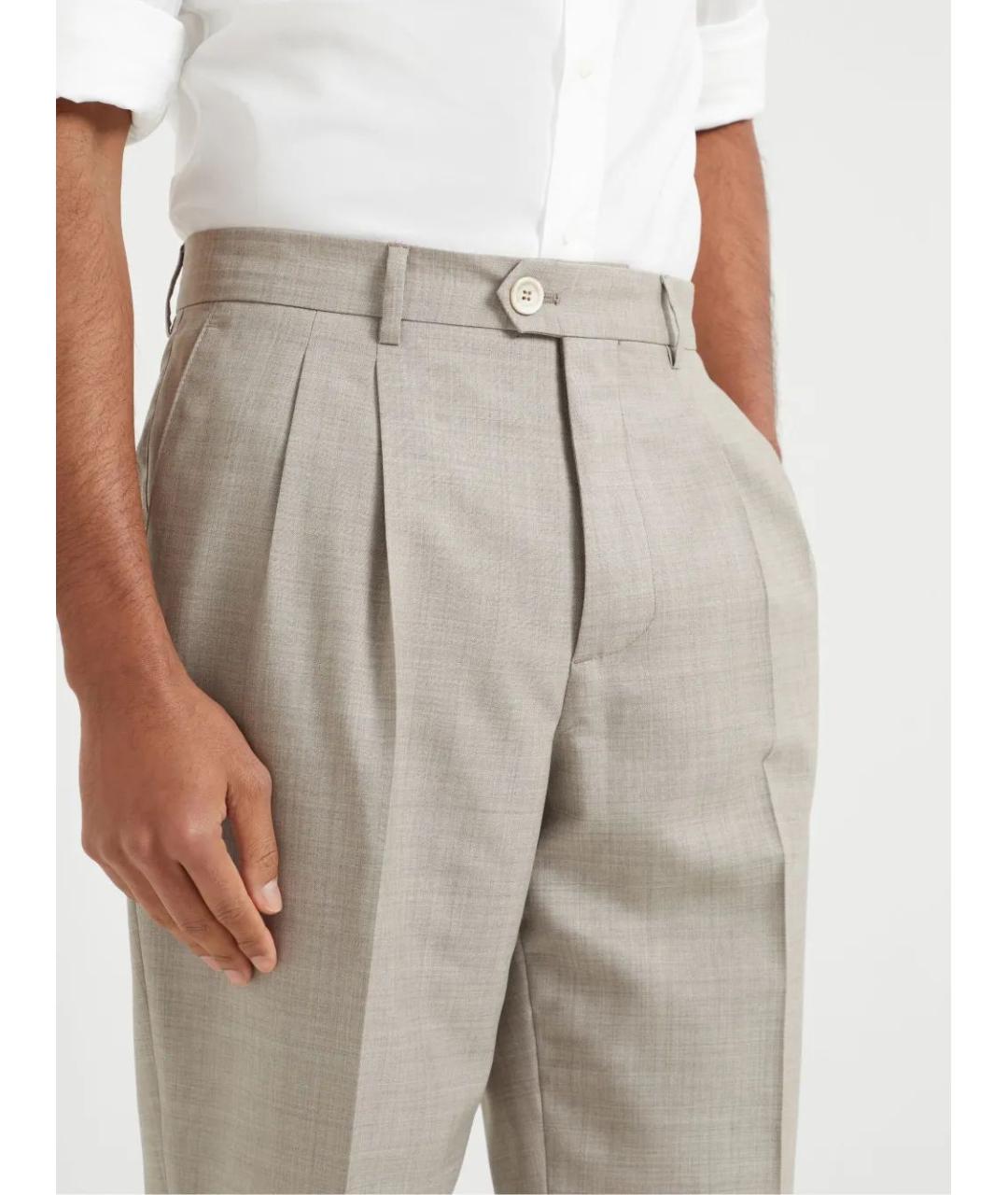 BRUNELLO CUCINELLI Шерстяные повседневные брюки, фото 5