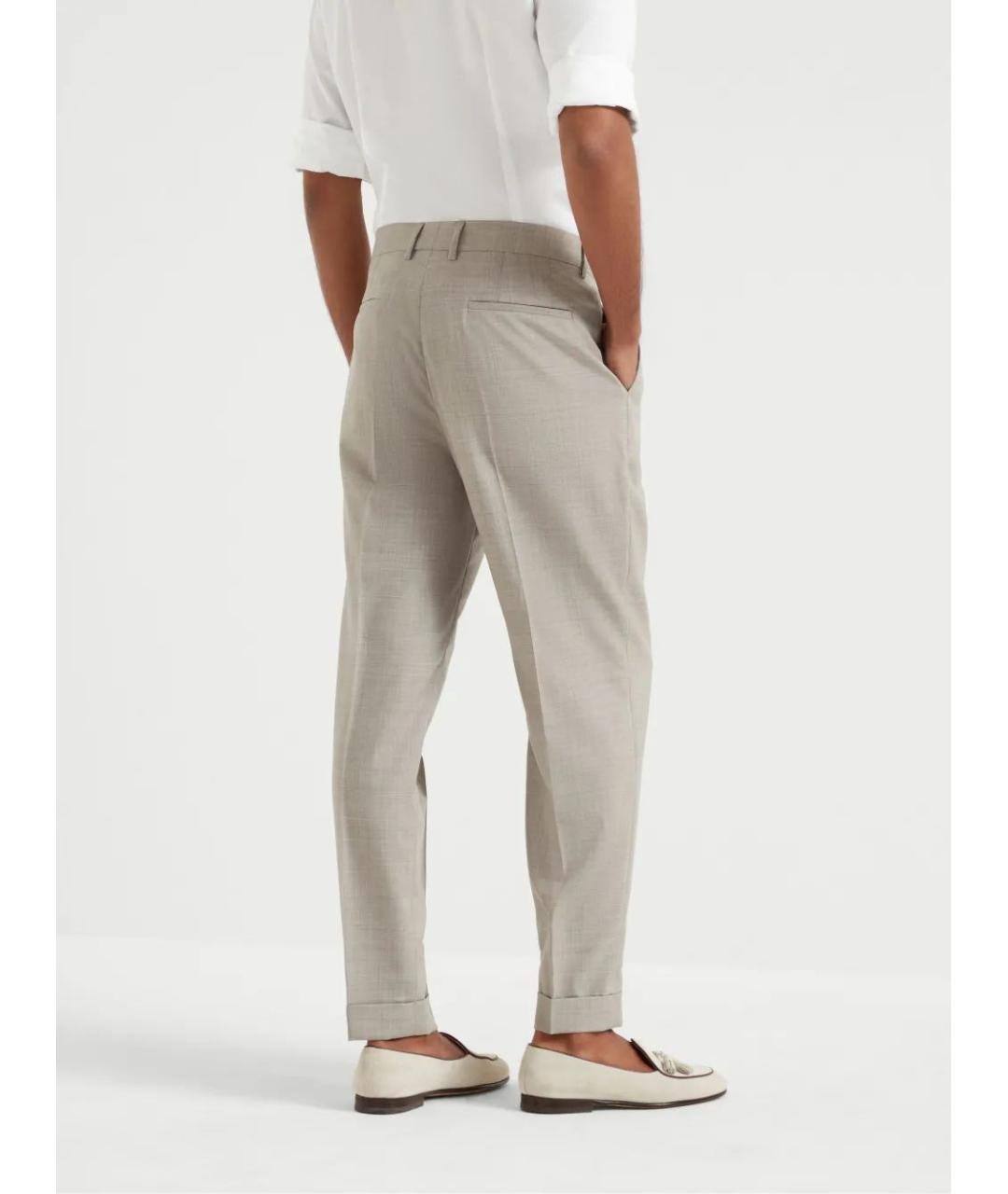 BRUNELLO CUCINELLI Шерстяные повседневные брюки, фото 4