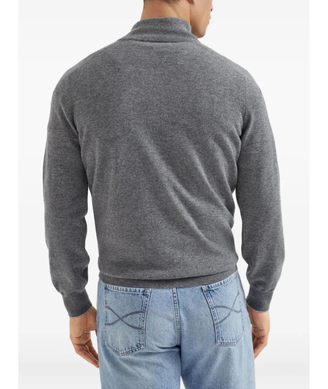 BRUNELLO CUCINELLI Серый кашемировый джемпер / свитер, фото 4