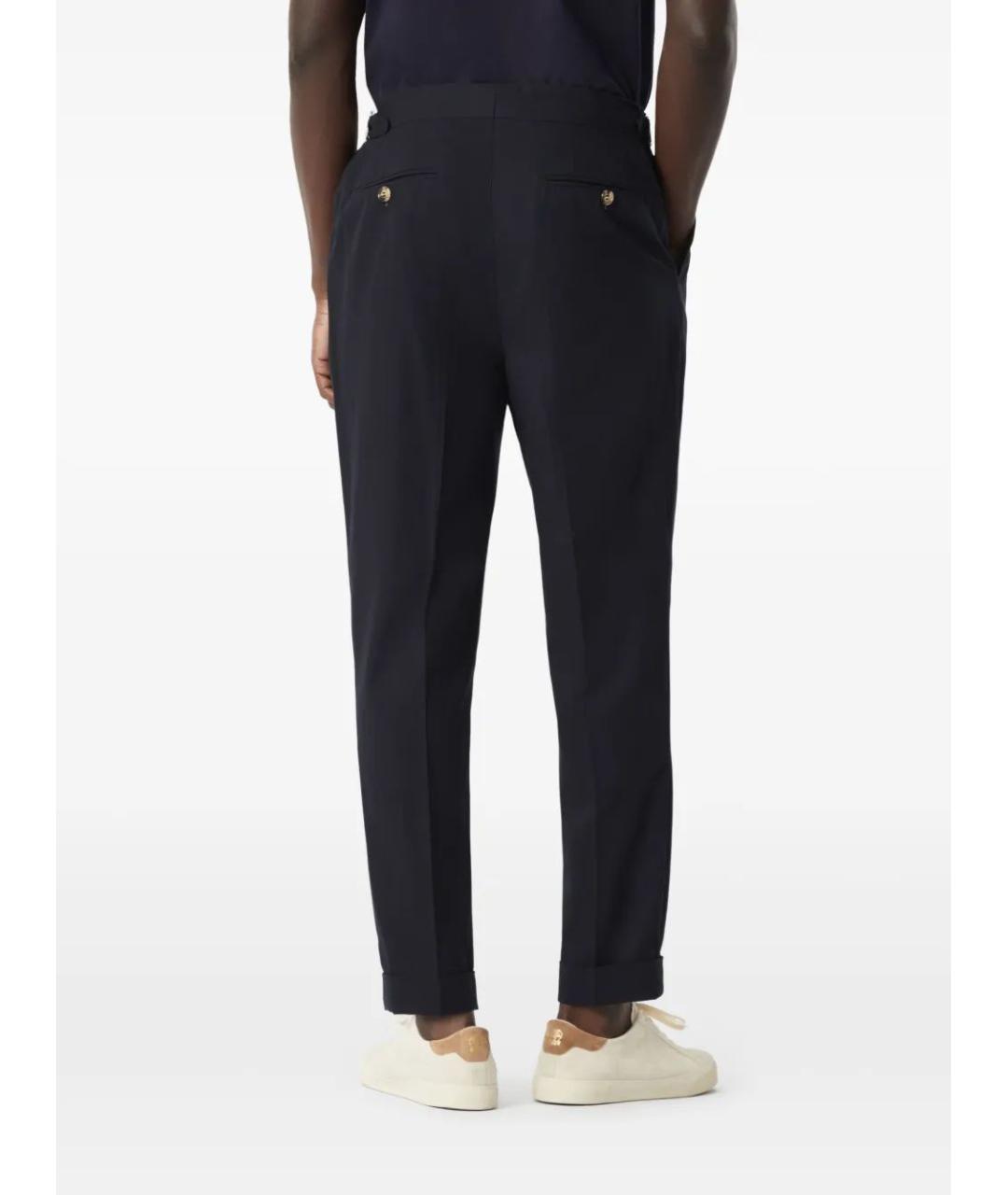 BRUNELLO CUCINELLI Темно-синие хлопковые повседневные брюки, фото 4