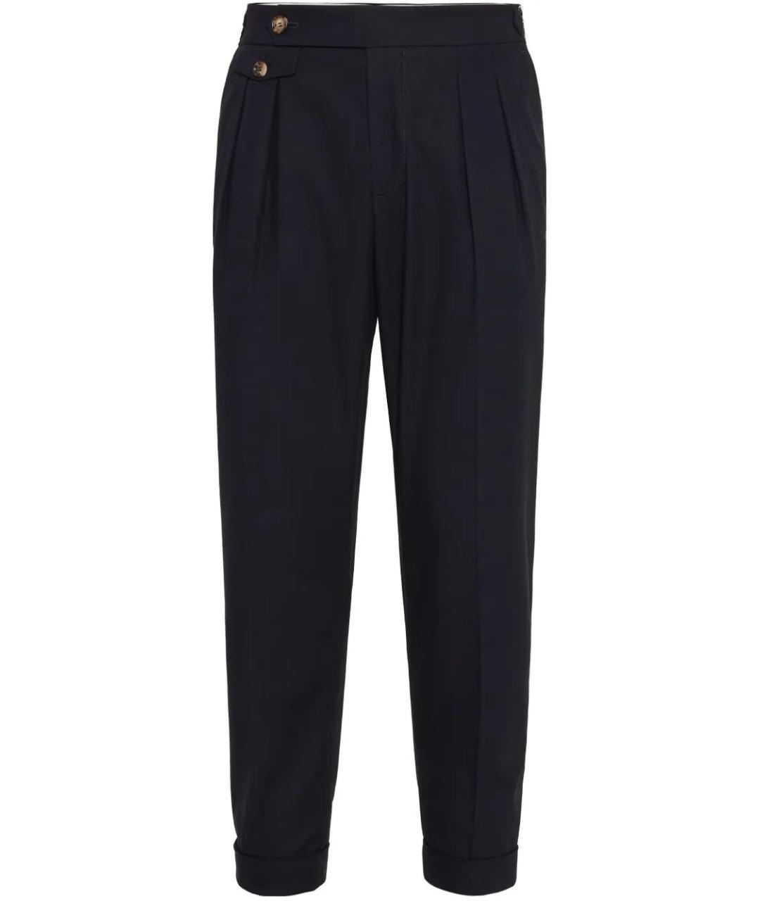 BRUNELLO CUCINELLI Темно-синие хлопковые повседневные брюки, фото 1