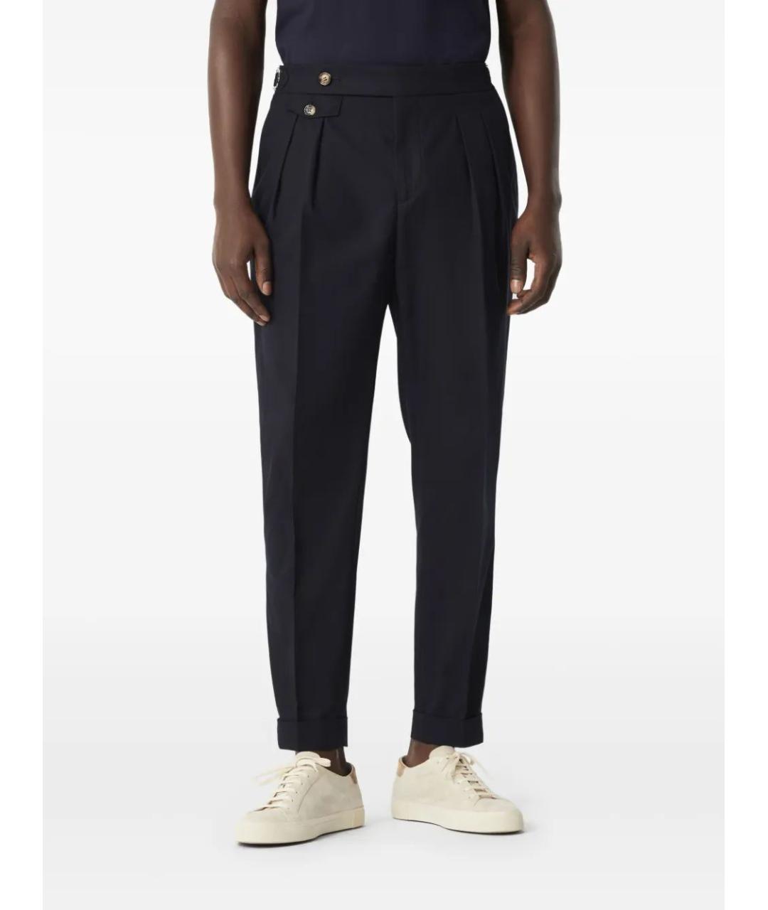 BRUNELLO CUCINELLI Темно-синие хлопковые повседневные брюки, фото 3