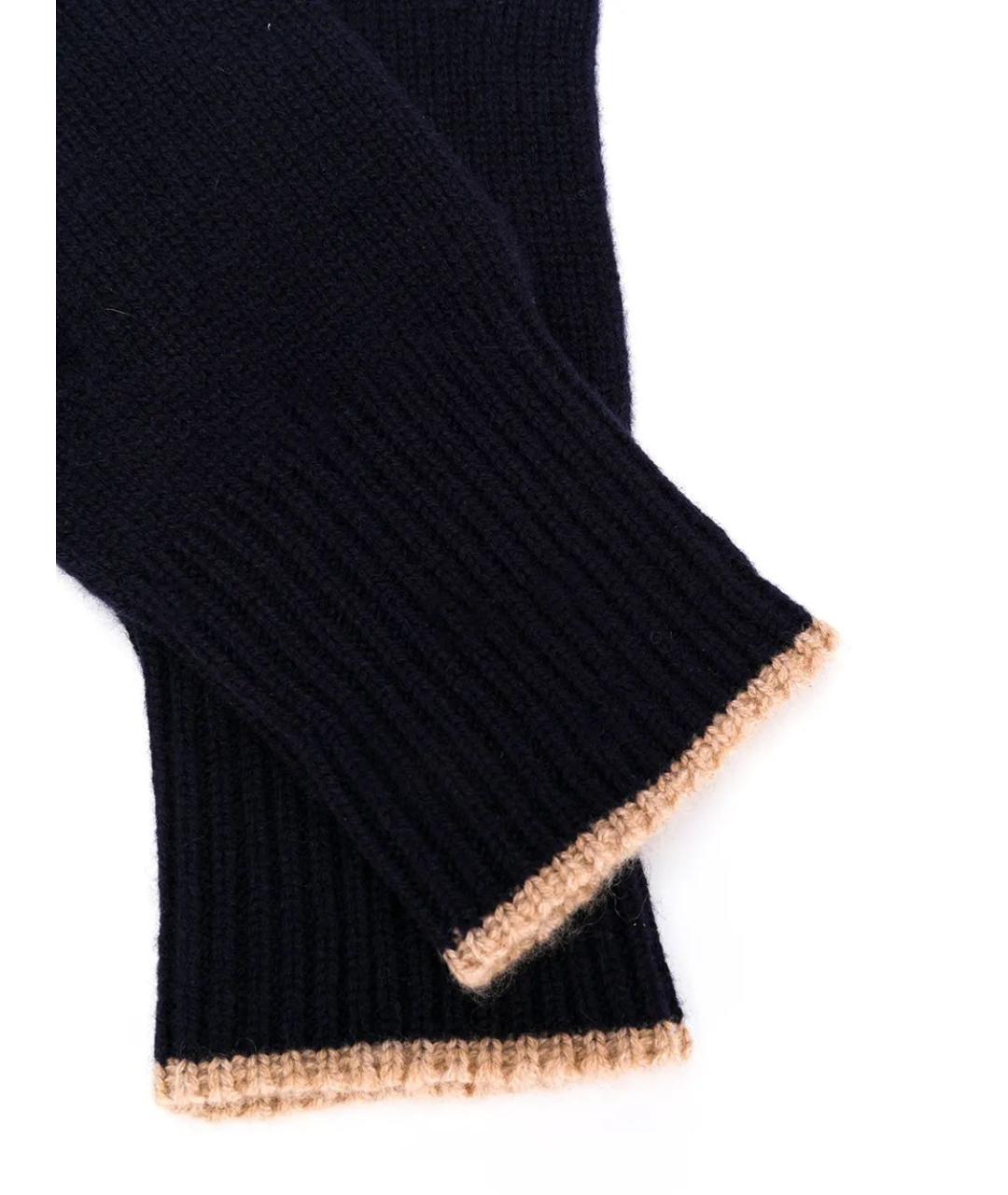 BRUNELLO CUCINELLI Темно-синие кашемировые перчатки, фото 2