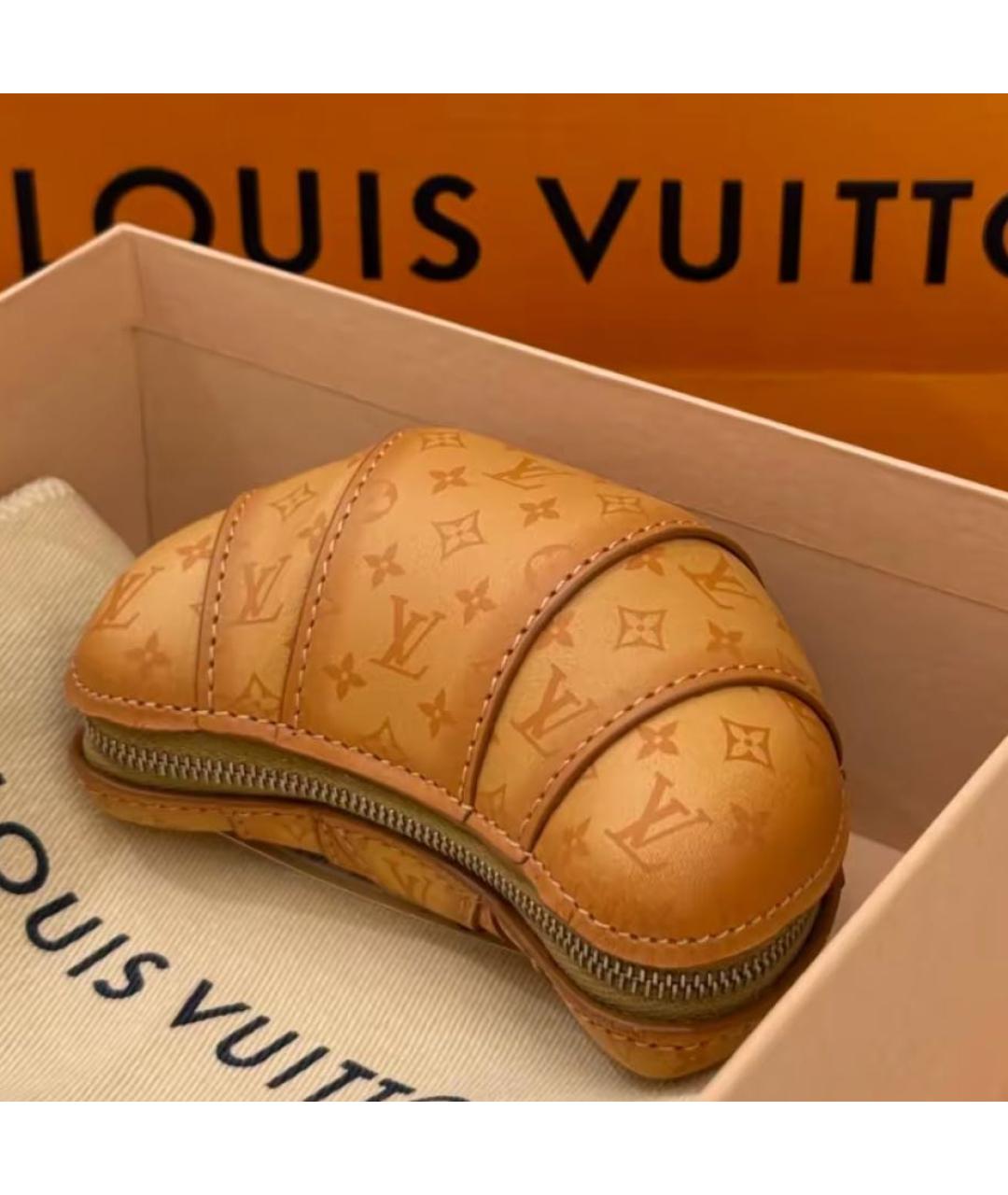 LOUIS VUITTON Коричневый кожаный кошелек, фото 5