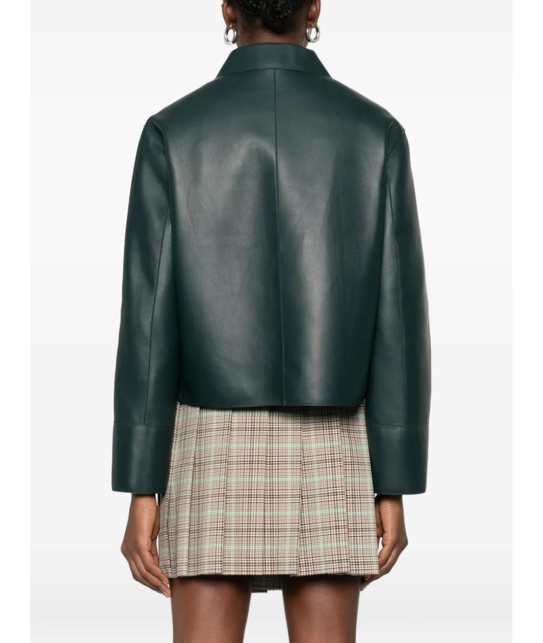 MONCLER Зеленая кожаная куртка, фото 4