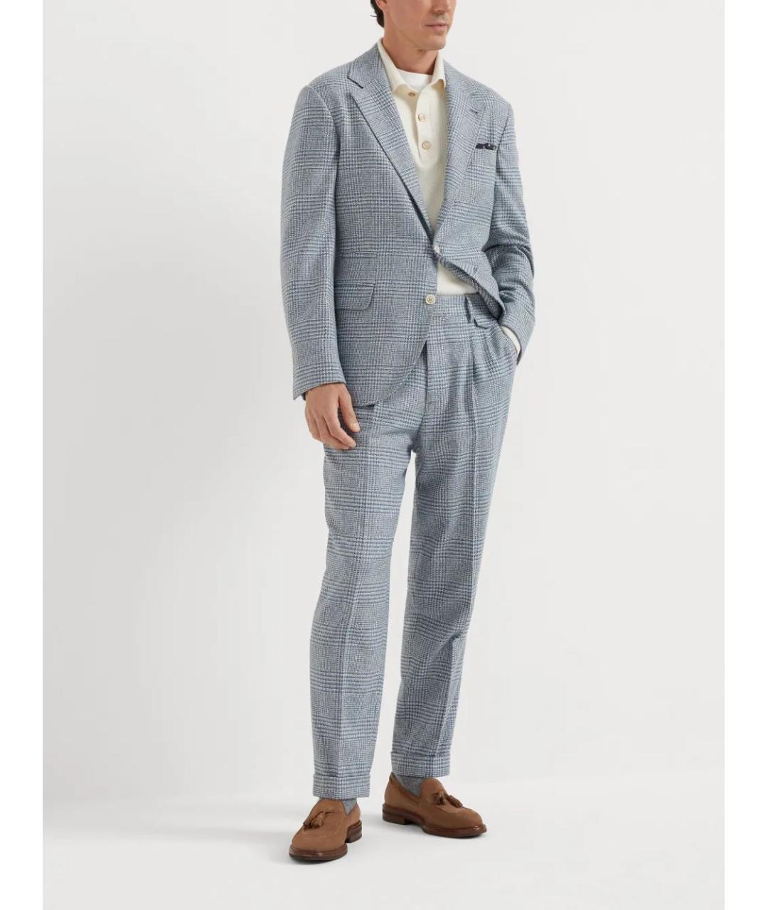 BRUNELLO CUCINELLI Голубой кашемировый пиджак, фото 2