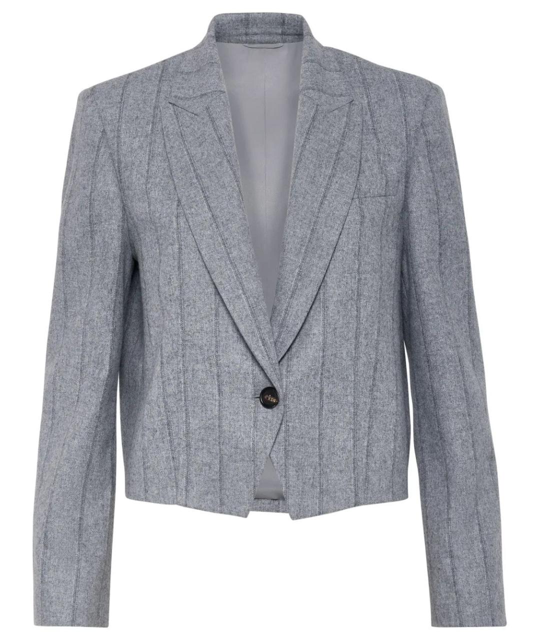 BRUNELLO CUCINELLI Серый шерстяной жакет/пиджак, фото 1