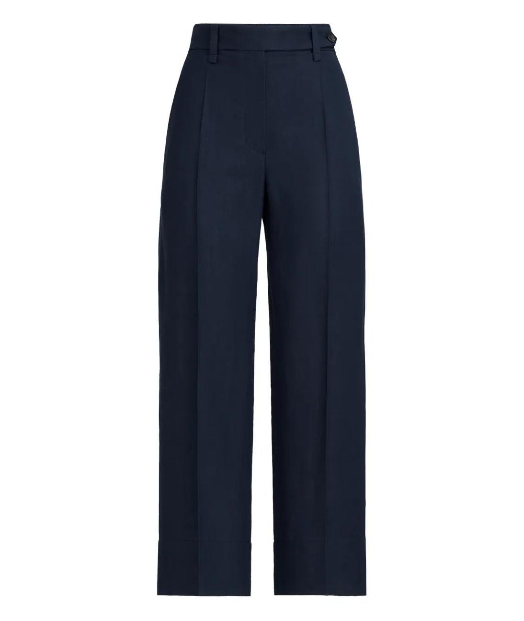 BRUNELLO CUCINELLI Синие вискозные прямые брюки, фото 1