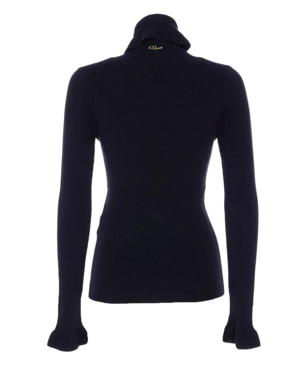 CHLOE Темно-синяя шерстяная водолазка, фото 2