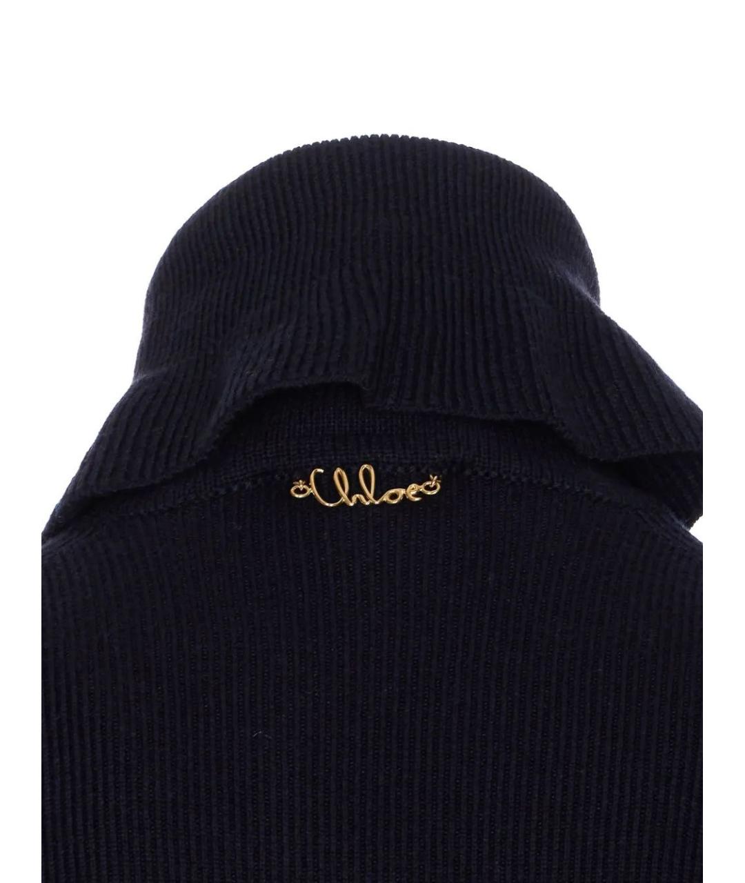 CHLOE Темно-синяя шерстяная водолазка, фото 4