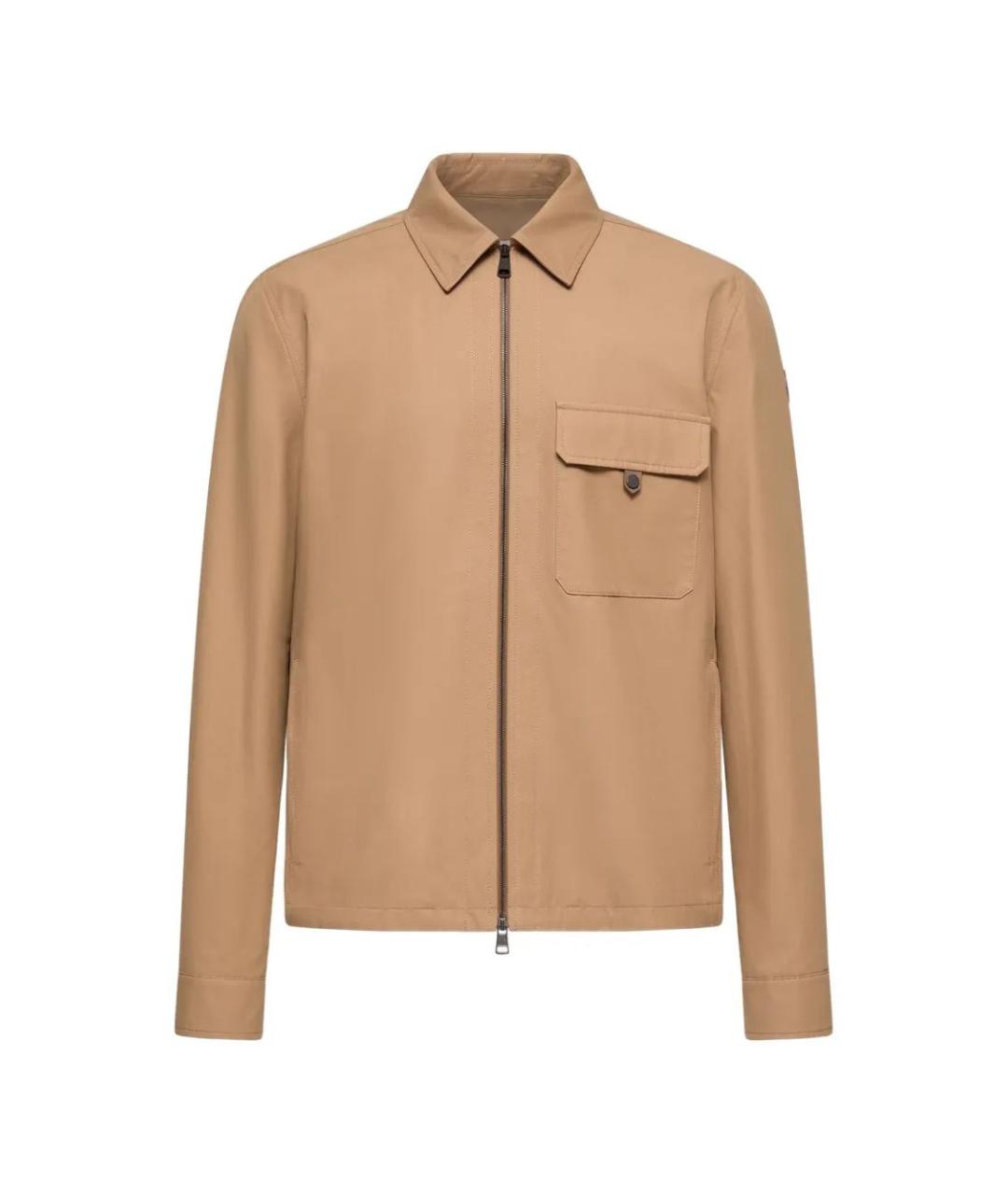 MONCLER Коричневая полиэстеровая куртка, фото 1