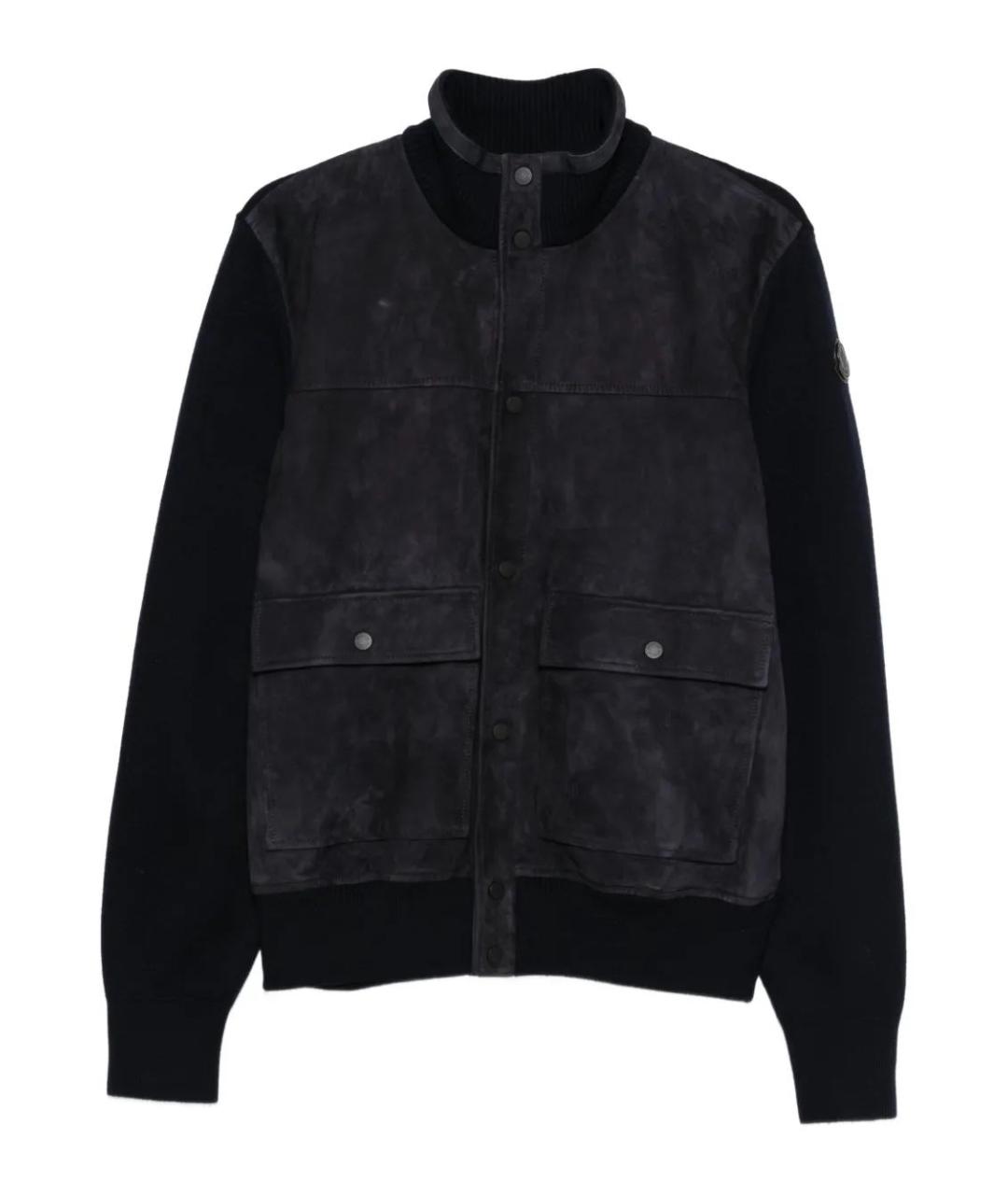 MONCLER Синий шерстяной кардиган, фото 1