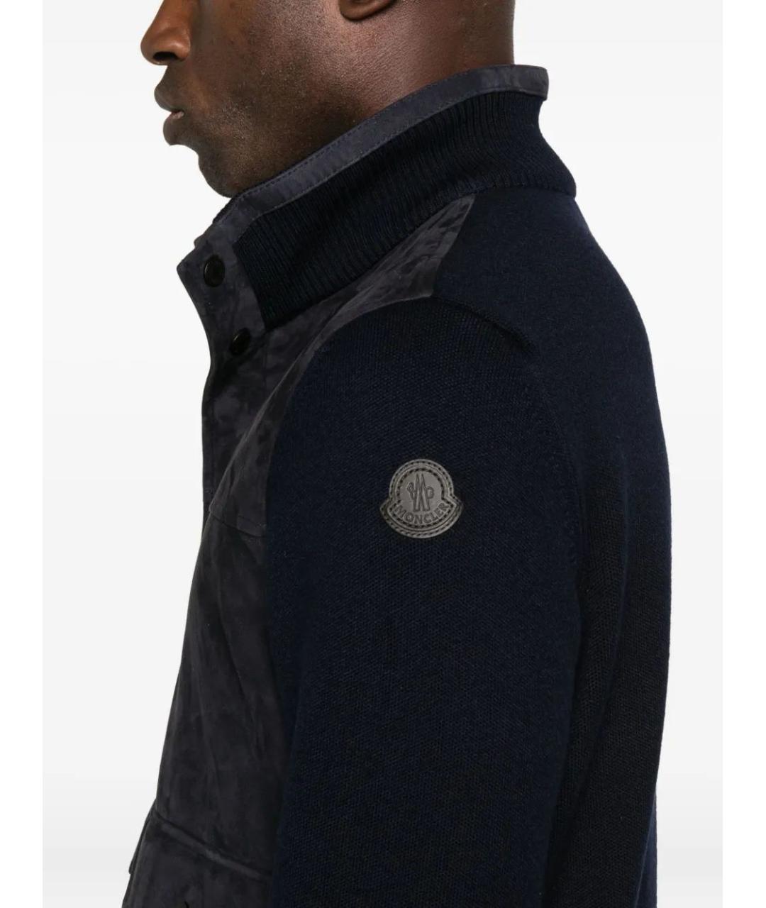 MONCLER Синий шерстяной кардиган, фото 5