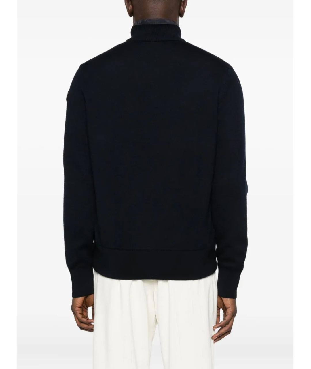 MONCLER Синий шерстяной кардиган, фото 4