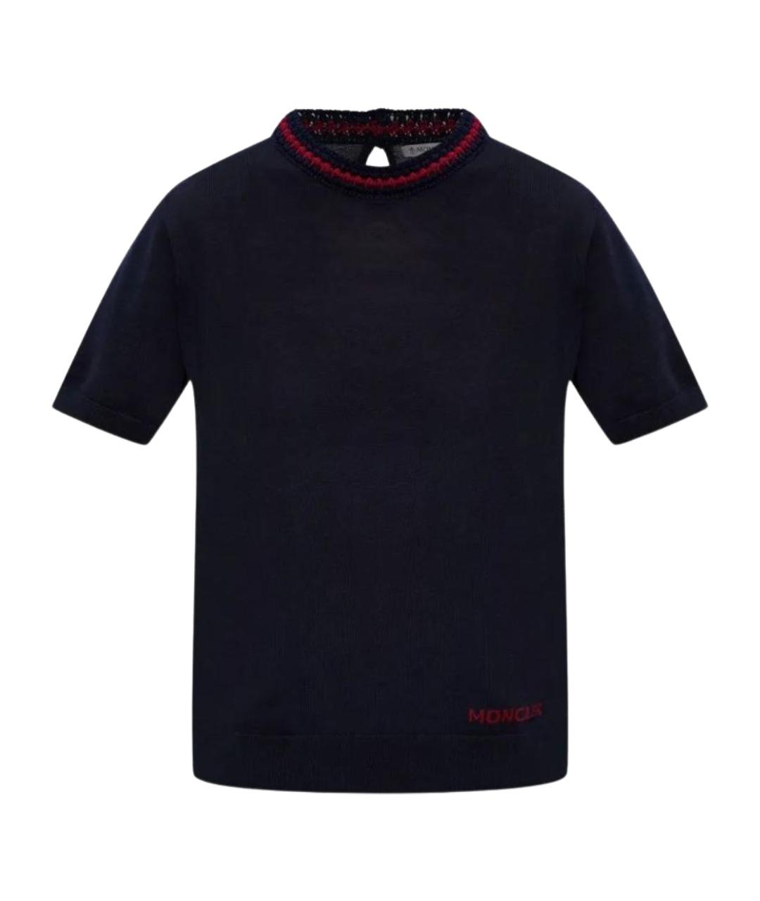 MONCLER Темно-синий шерстяной джемпер / свитер, фото 1