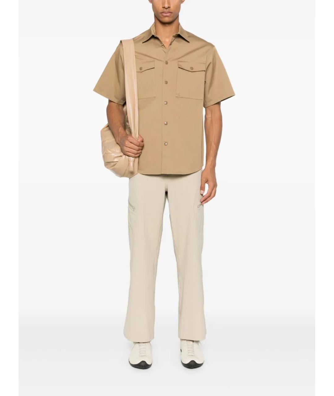 MONCLER Бежевая хлопковая кэжуал рубашка, фото 2